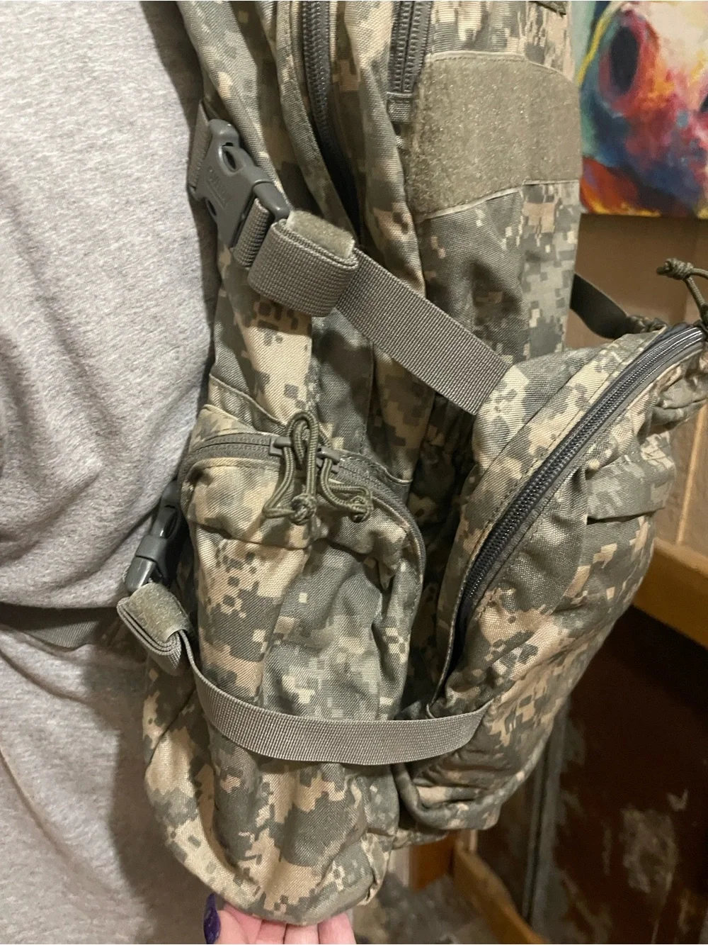 CamelBak Digital Camo Hydration Pack in Olive/Gray Linchpin Model